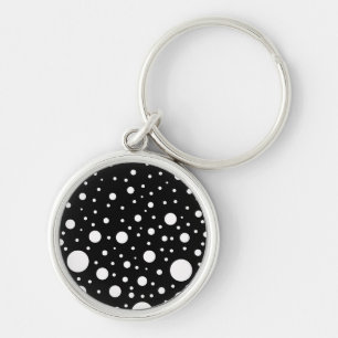 Zwarte en Witte Stippen Sleutelhanger