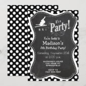 Zwarte en witte stippen; Sneeuwski Kaart (Voorkant / Achterkant)