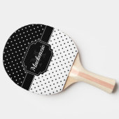 Zwarte en witte Stippen Tafeltennisbatje (Zijkant)