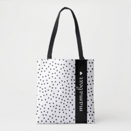Zwarte en witte Stippen Tote Bag