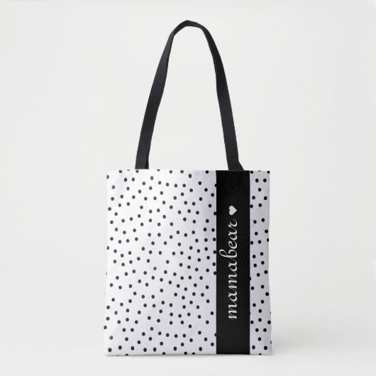 Zwarte en witte Stippen Tote Bag (Voorkant)