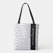 Zwarte en witte Stippen Tote Bag (Achterkant)