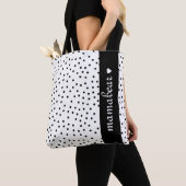 Zwarte en witte Stippen Tote Bag (Dichtbij)
