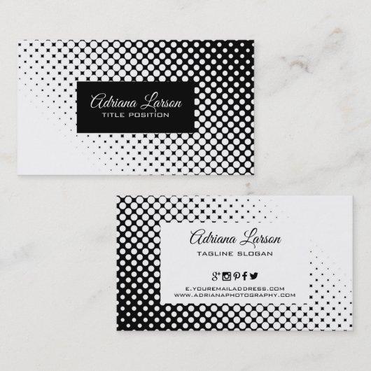 Zwarte en witte Stippen Visitekaartje (Voorkant / Achterkant)
