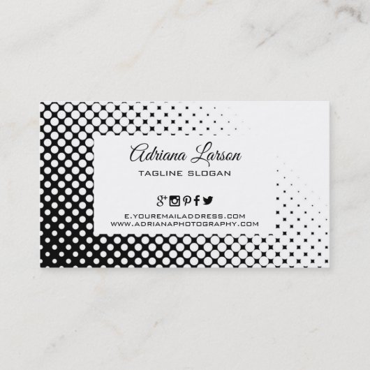 Zwarte en witte Stippen Visitekaartje (Achterkant)