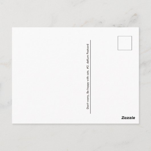zwarte en witte straffe kat na het kruisen briefkaart (Achterkant)