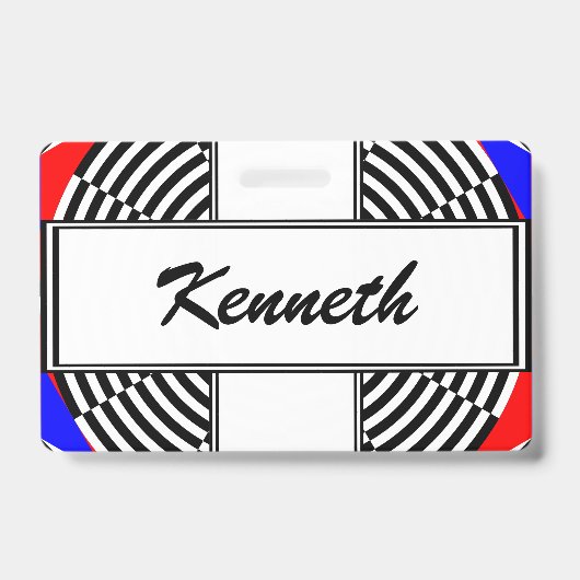 Zwarte en witte straling van Kenneth Yoncich Badge (Voorzijde)