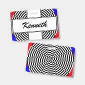 Zwarte en witte straling van Kenneth Yoncich Badge (Voor- en achterkant)