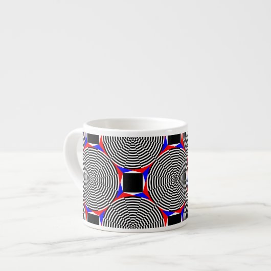 Zwarte en witte straling van Kenneth Yoncich Espresso Kop (Links)