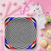 Zwarte en witte straling van Kenneth Yoncich Papieren Bordje (Feest)