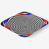 Zwarte en witte straling van Kenneth Yoncich Papieren Bordje (Gebogen)