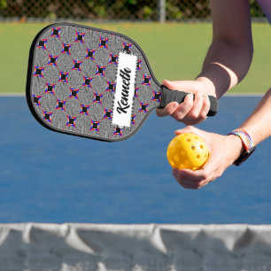 Zwarte en witte straling van Kenneth Yoncich Pickleball Paddle
