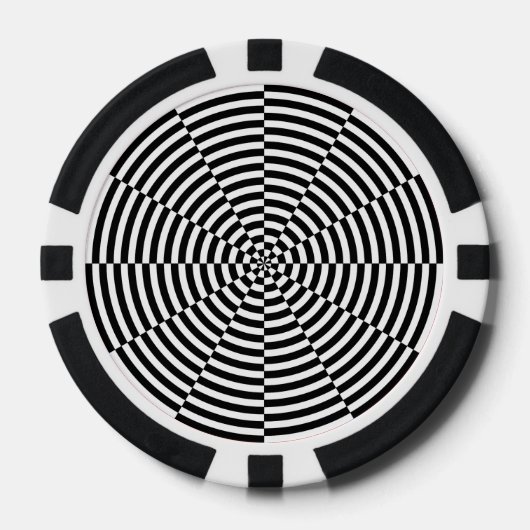 Zwarte en witte straling van Kenneth Yoncich Poker Chips (Voorkant)