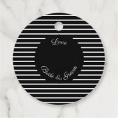 Zwarte en witte streep bedankjes labels (Achterkant)