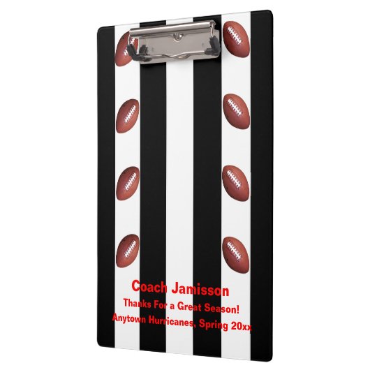 Zwarte en witte streep, Bedankt Football Coach-naa Klembord (Links)