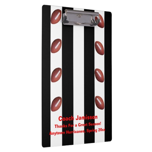 Zwarte en witte streep, Bedankt Football Coach-naa Klembord (Rechts)