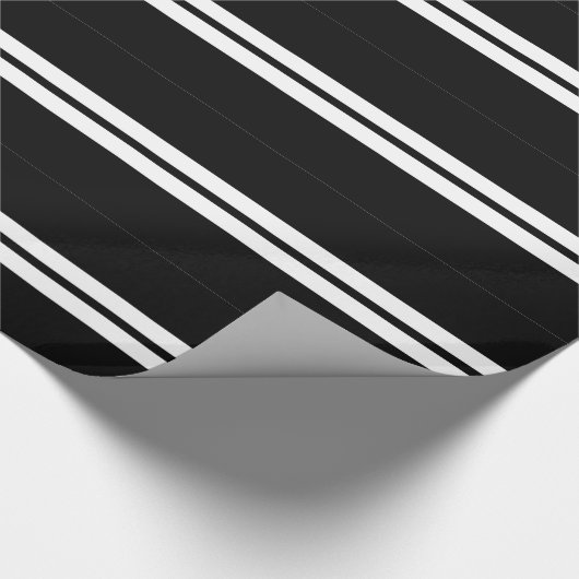 Zwarte en witte streep cadeaupapier (Hoek)