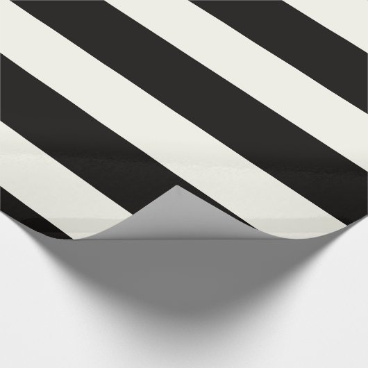 Zwarte en witte streep cadeaupapier (Hoek)