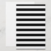 Zwarte en witte streep | Gestreept ontwerp Briefpapier (Voorkant / Achterkant)