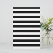 Zwarte en witte streep | Gestreept ontwerp Briefpapier (Staand voorkant)
