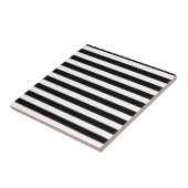 Zwarte en witte streep | Gestreept ontwerp Tegeltje (Zijkant)