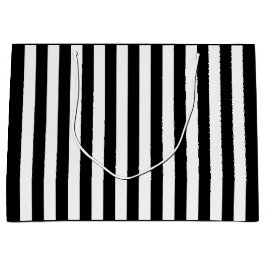 Zwarte en witte streep groot cadeauzakje