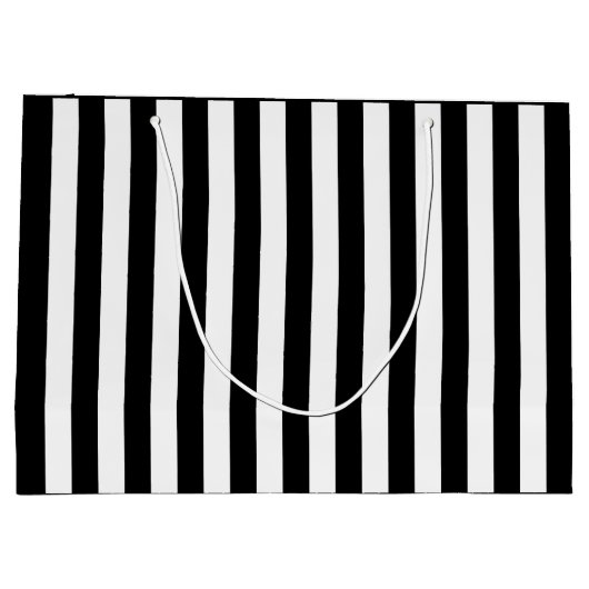Zwarte en witte streep groot cadeauzakje (Achterkant)