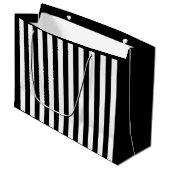 Zwarte en witte streep groot cadeauzakje (Voorkant Gekanteld)