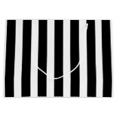 Zwarte en witte streep groot cadeauzakje (Voorkant)