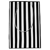 Zwarte en witte streep medium cadeauzakje (Voorkant)