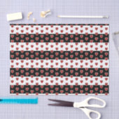 Zwarte en witte streep met diep rood hart tissuepapier (Craft)