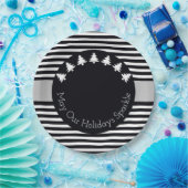 Zwarte en witte streep papieren bordje (Feest)