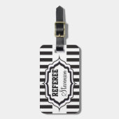 Zwarte en witte streep - Referentie Bagagelabel (Voorkant verticaal)