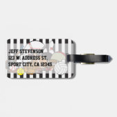 Zwarte en witte streep - Referentie Bagagelabel (Achterkant horizontaal)