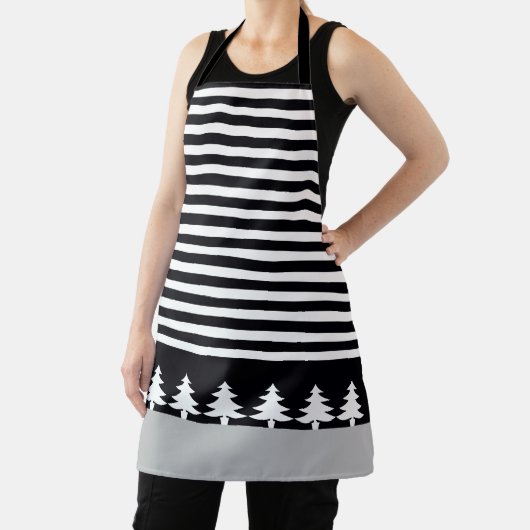 Zwarte en witte streep schort (Insitu)