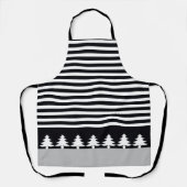 Zwarte en witte streep schort (Voorkant)