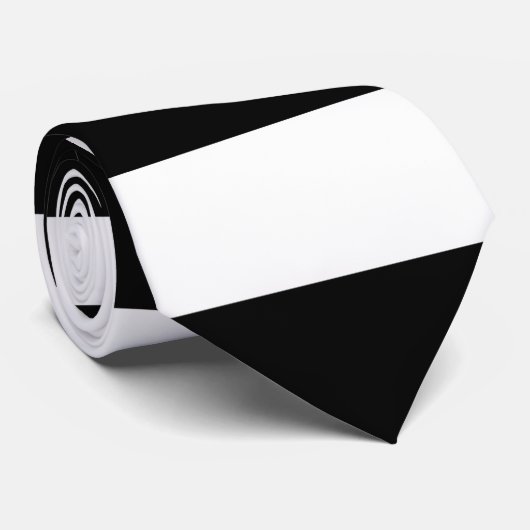 Zwarte en witte streep stropdas (Opgerold)