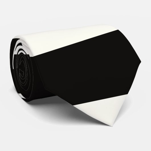 Zwarte en witte streep stropdas (Opgerold)