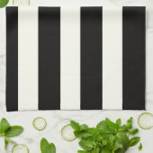 Zwarte en witte streep theedoek (Gevouwen)