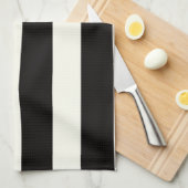 Zwarte en witte streep theedoek (Quarter Fold)