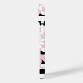 Zwarte en witte strepe roze flamingo Case-Mate iPhone case (Achterkant / Links)