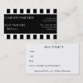 Zwarte en witte strepen afsprakenkaartje (Voorkant / Achterkant)