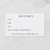 Zwarte en witte strepen afsprakenkaartje (Achterkant)