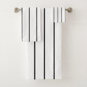 Zwarte en witte strepen bad handdoek (Insitu)