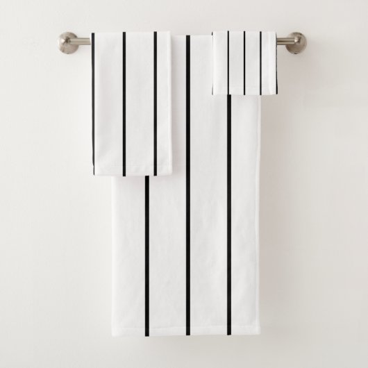 Zwarte en witte strepen bad handdoek (Insitu)