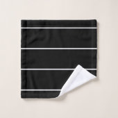 Zwarte en witte strepen bad handdoek (Wasdoekje)
