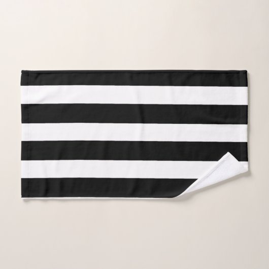 Zwarte en witte strepen bad handdoek (Handdoek)