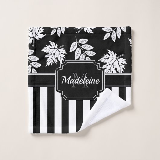 Zwarte en witte strepen bad handdoek (Wasdoekje)