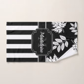 Zwarte en witte strepen bad handdoek (Handdoek)