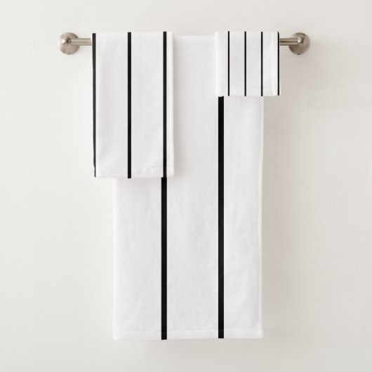 Zwarte en witte strepen bad handdoek (Insitu)